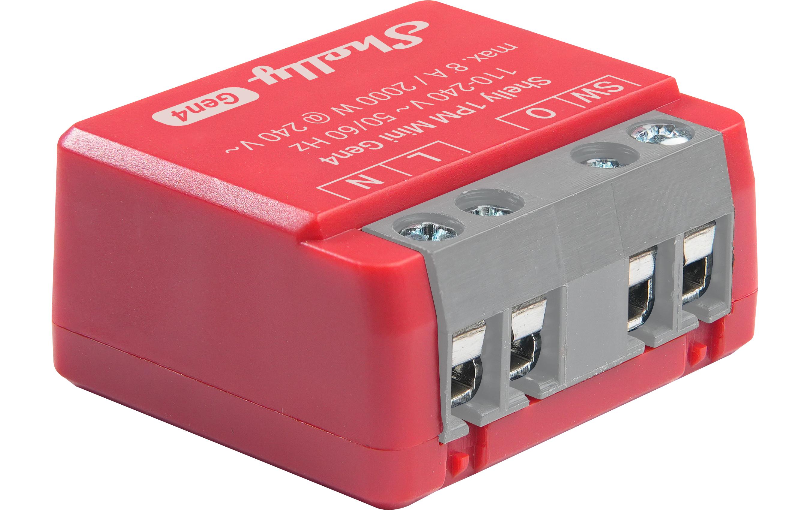 WLAN-Schaltaktor 1PM Mini Gen4 WiFi-Switch Rot, 8 AWi-Fi-gesteuerter, intelligenter Schalter