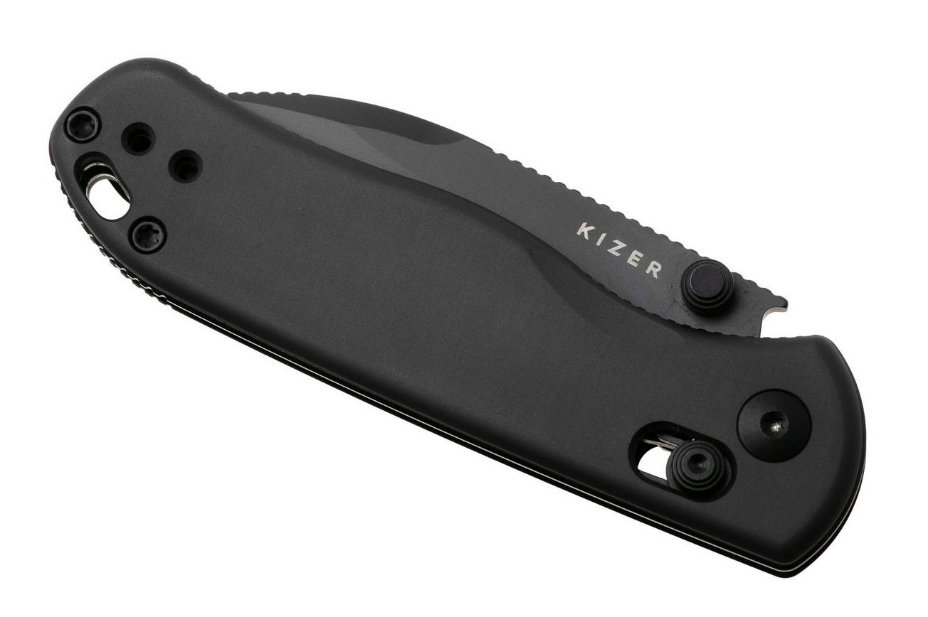 Kizer Vanguard Drop Bear 2 V3619-2KD2, Black DLC Nitro-V, Black Aluminum zakmes, Azo design
