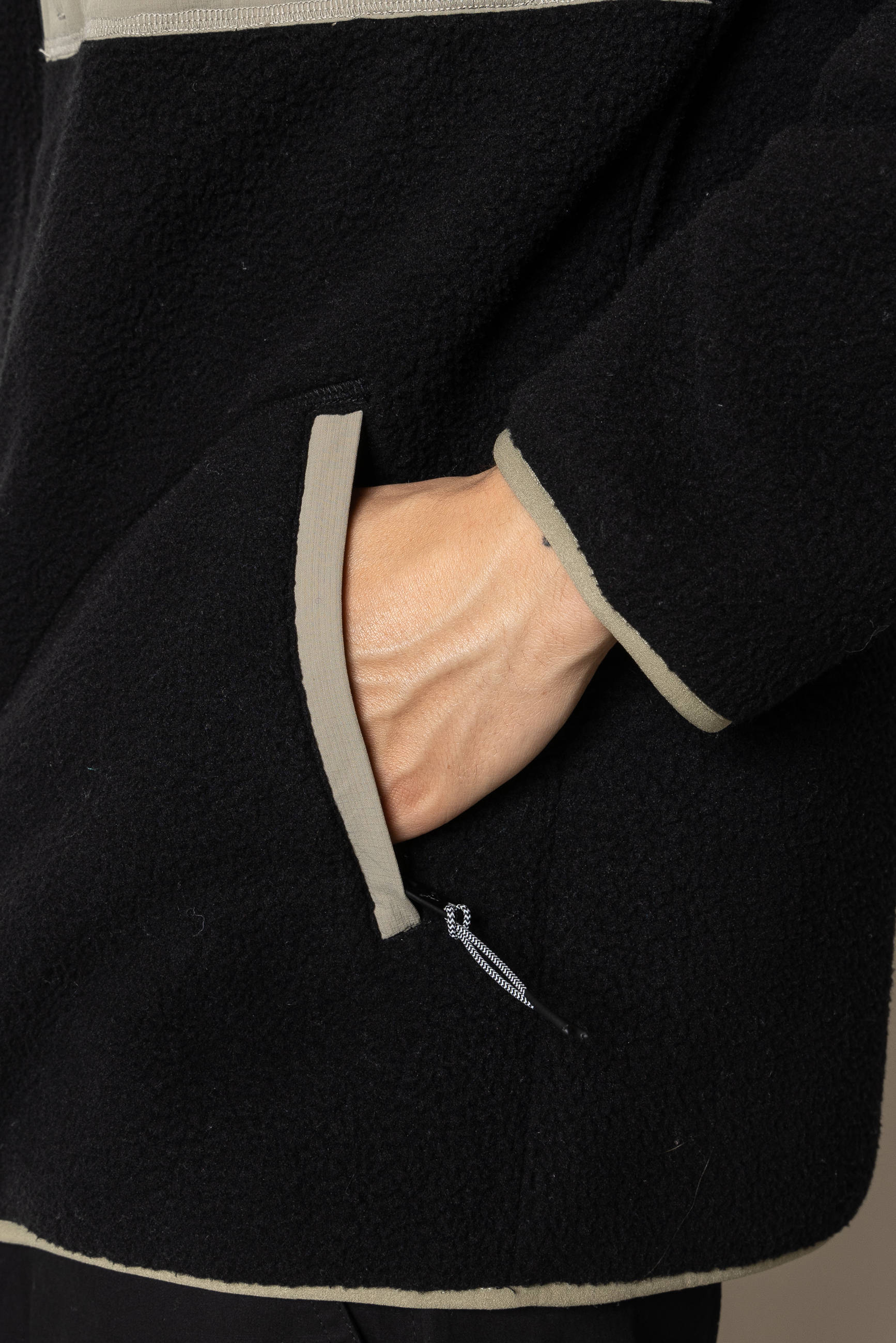FAT MOOSE fleece vest zwart/beige