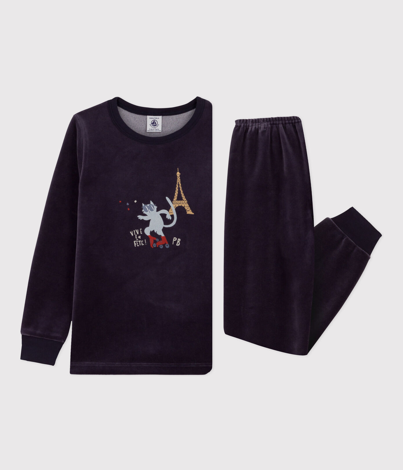 Pyjama Paris petite fille/petit garçon en velours