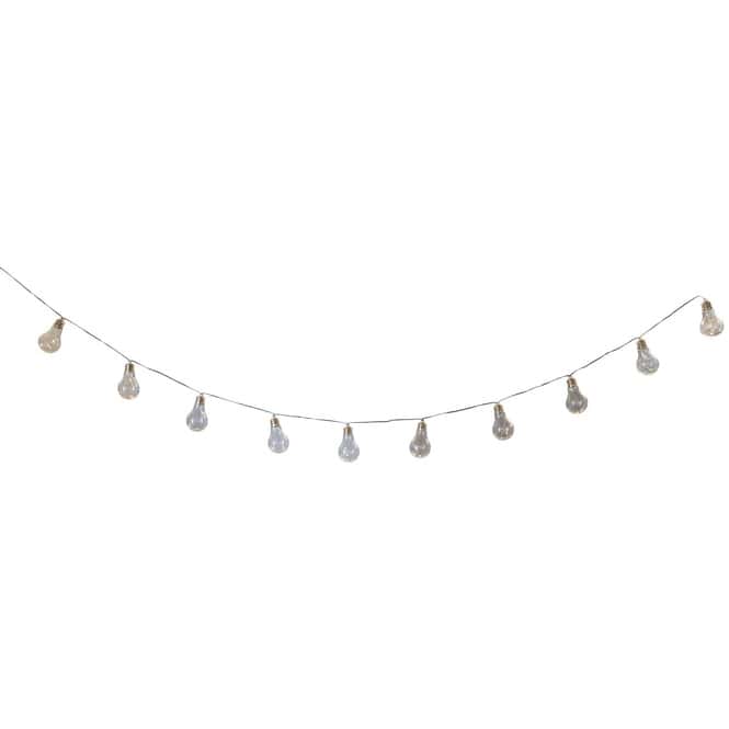 10er Solar LED Party-Lichterkette - warm weiß - aus Kunststoff - ca. 380 cm