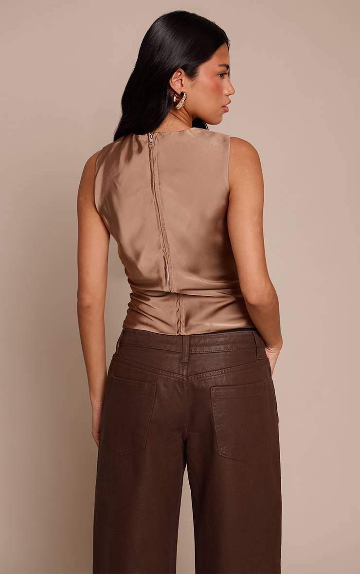 Moka Haut Long En Satin À Détail Torsadé Superposé