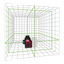 Krysslaser grønn 3 x 360° 30 m