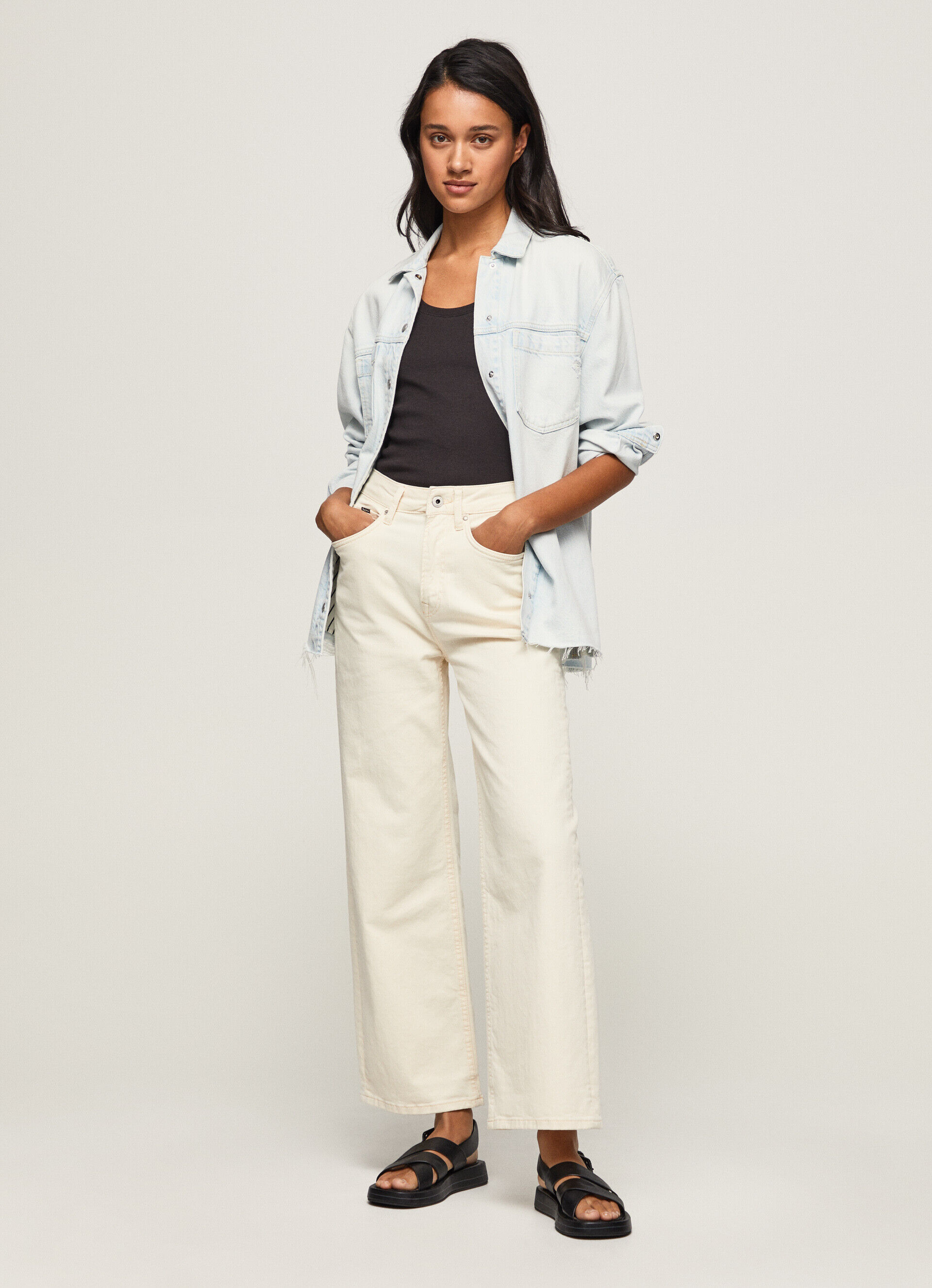 JEAN LEXA SKY FIT ANCHO TIRO ALTO - jeans