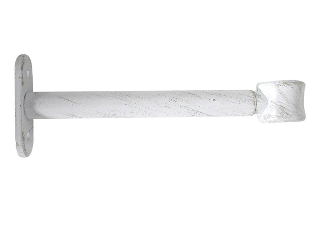 Lot de 2 supports tringle rideau simples blanc or D 20mm