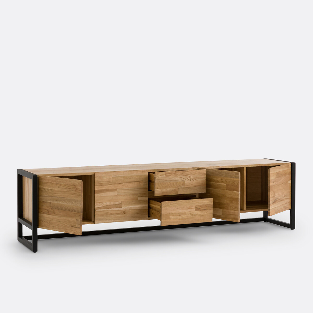 LA REDOUTE INTERIEURS<br>Móvel para TV/sistema de som em carvalho e folheado, 200 cm de comprimento, Hiba