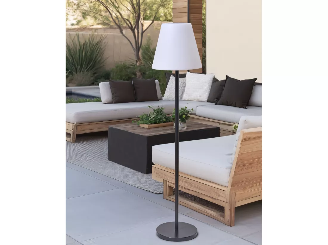 Lampadaire solaire d'extérieur à LED FONESCA Blanc