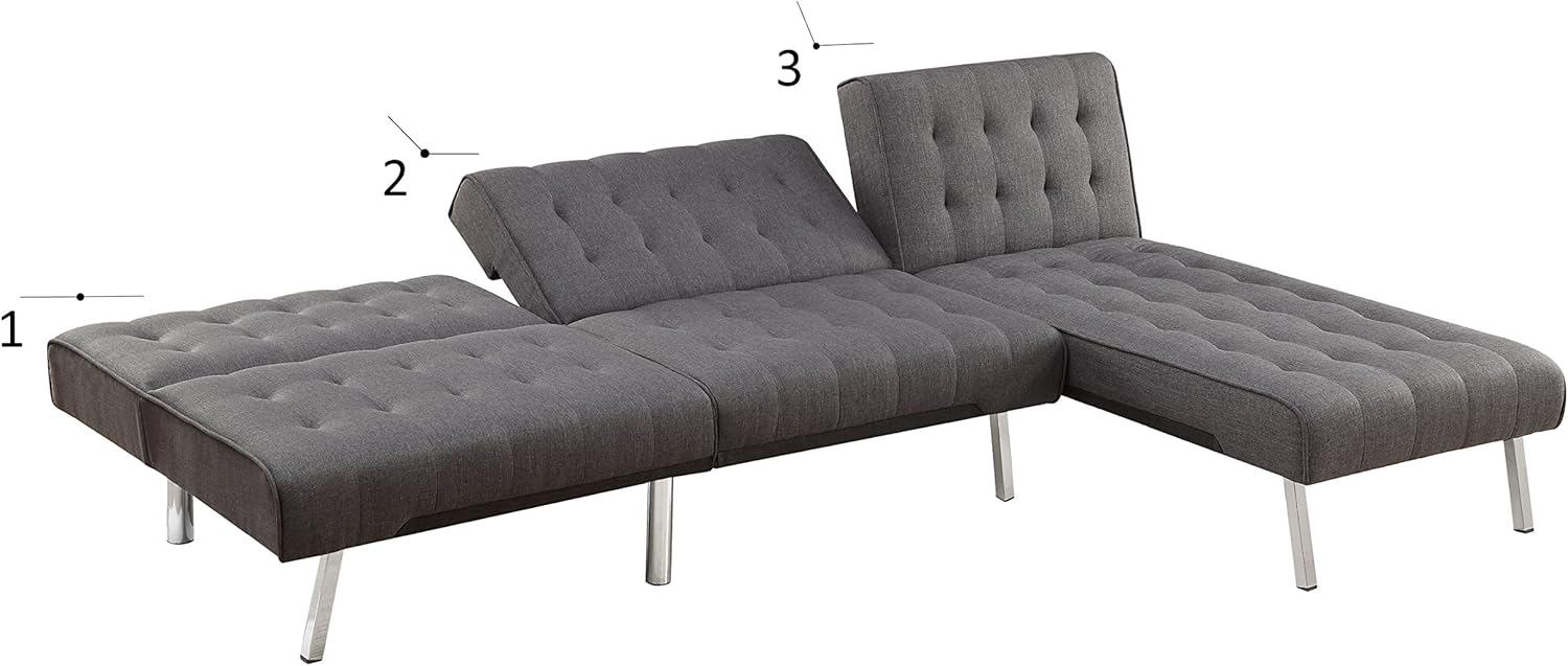 Atlantic Home Collection Schlafsofa, Stoff, Grau
