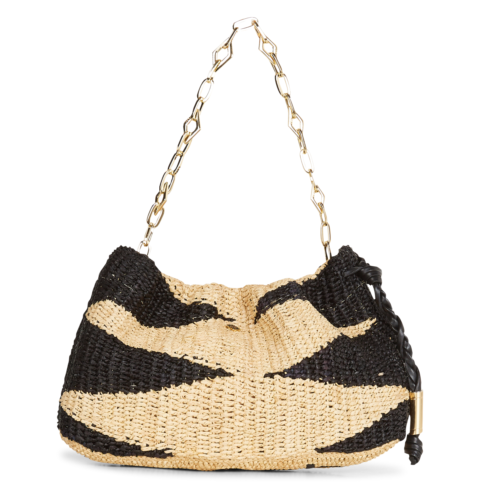 JUNE - Sac à main en raphia | Noir