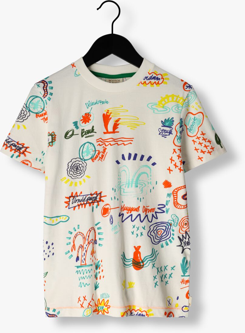SCOTCH & SODA ecru scotch & soda t-shirt relaxed fit all over printed