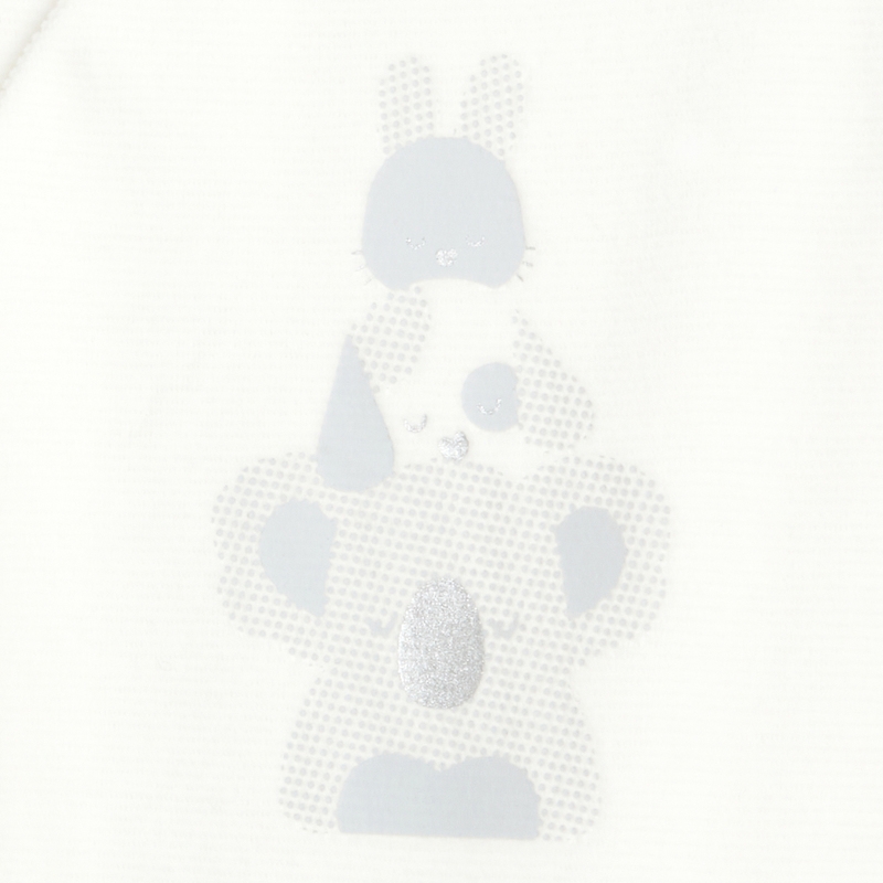 Dors-bien velours animaux col chambray blanc naissance