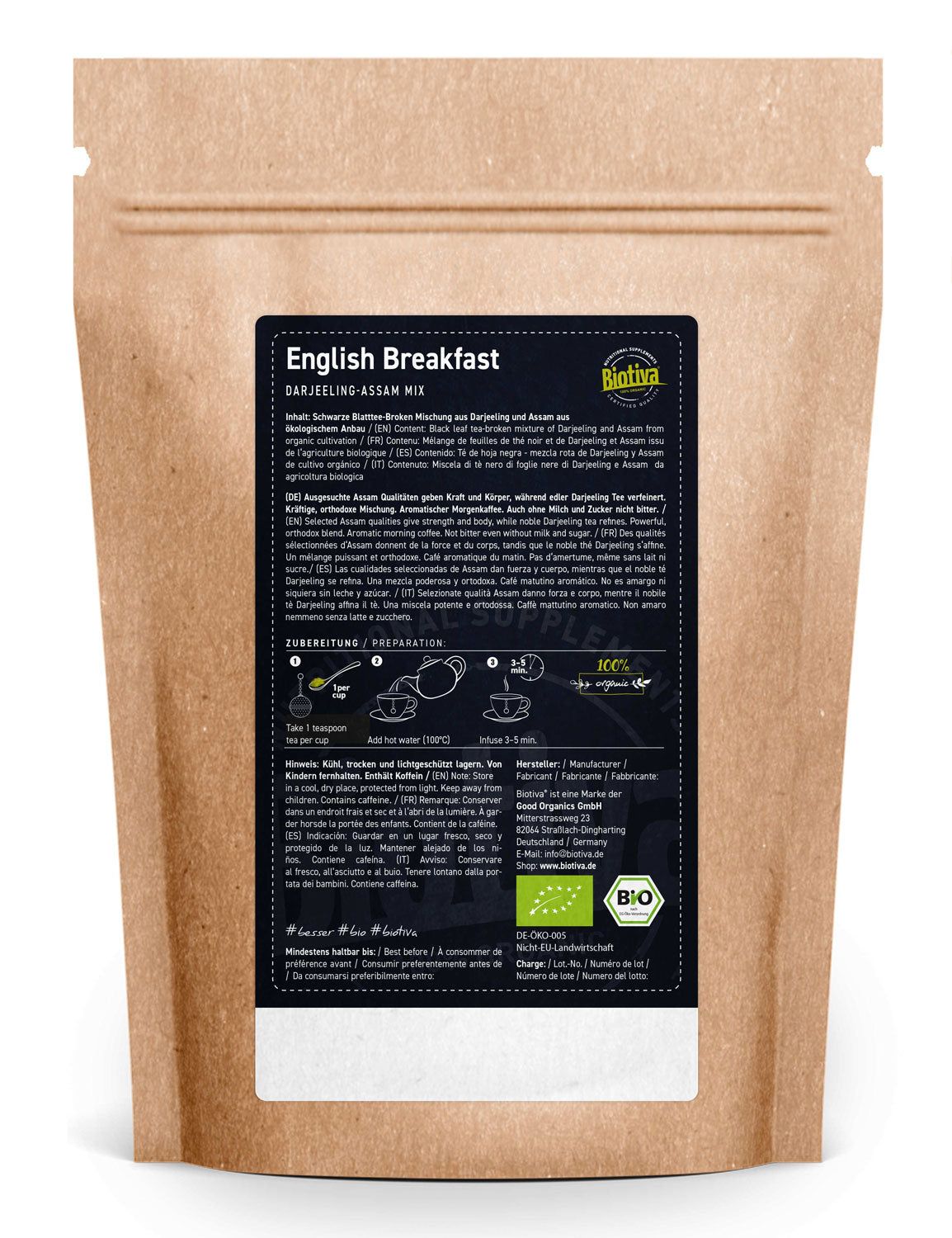 Biotiva English Breakfast GFBOP Schwarztee Bio