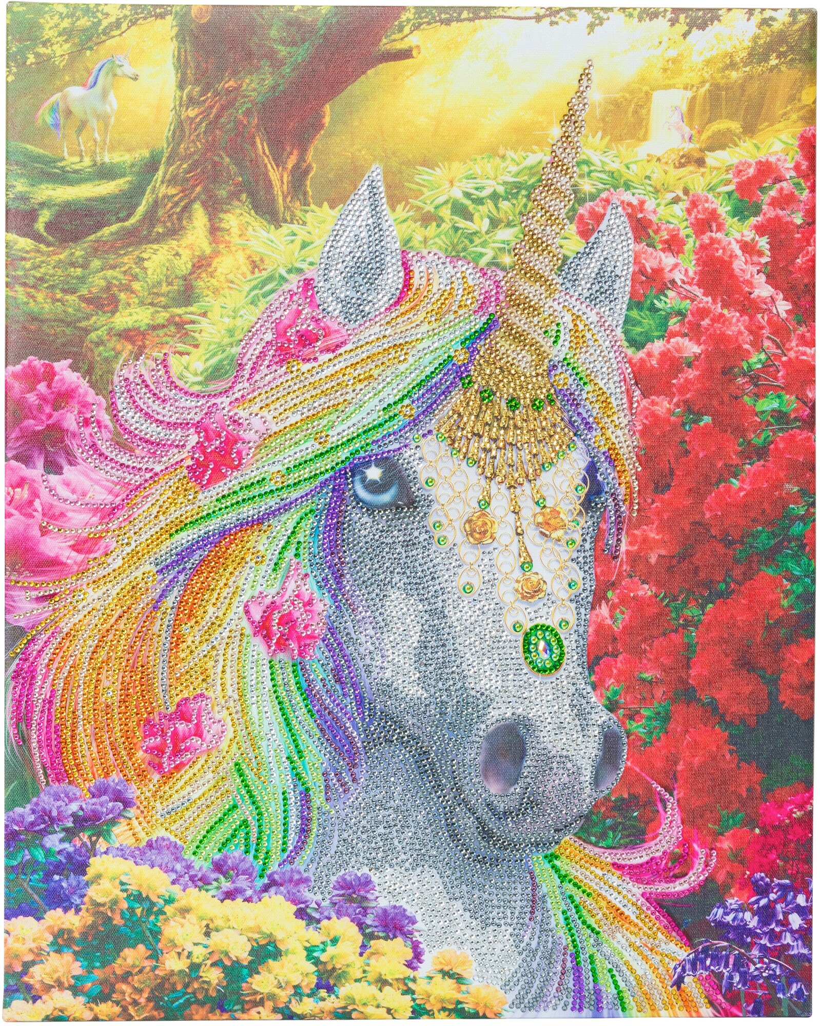 Crystal Art Leinwand Einhornwald 40x50 cm