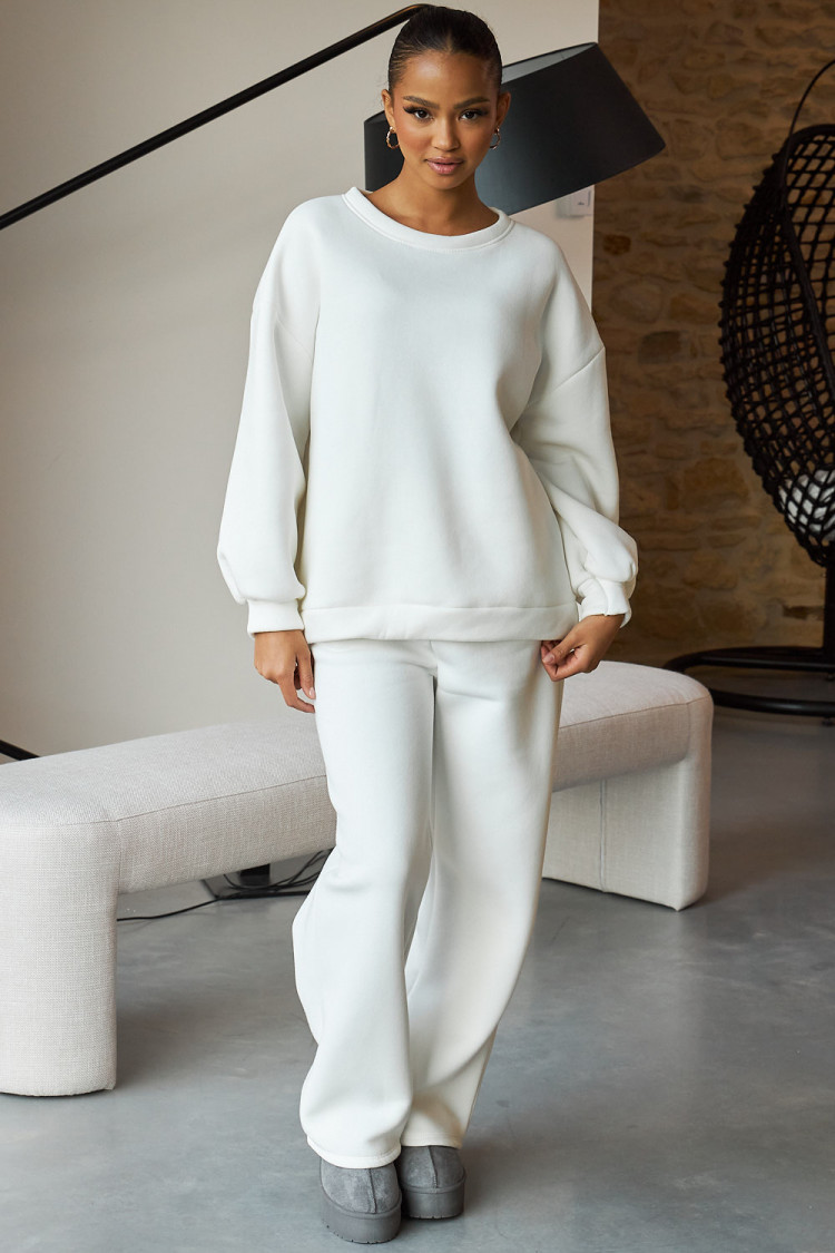 Ensemble 2 pièces sweat + jogging blanc
