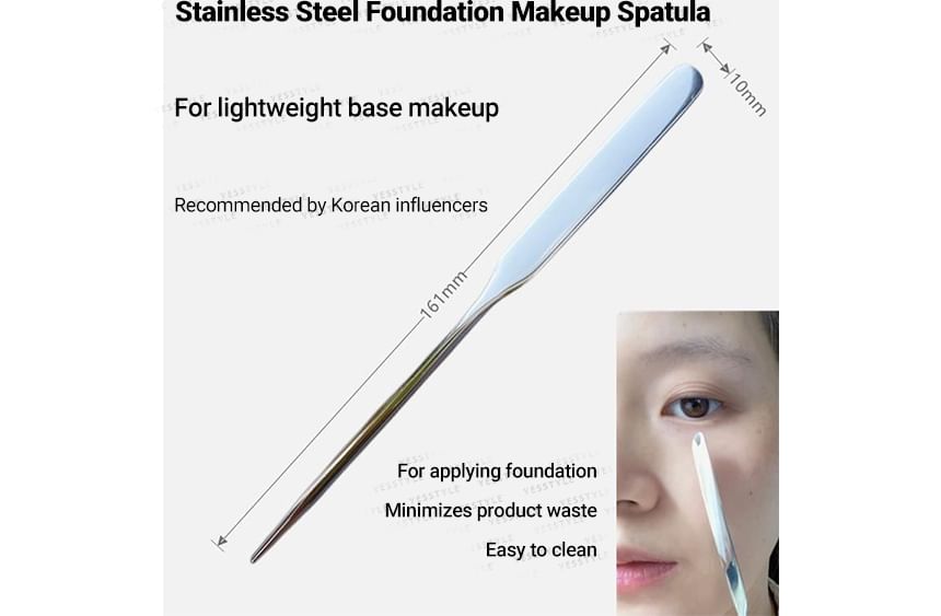 Rhea - Foundation make-up spatel van roestvrij staal / set