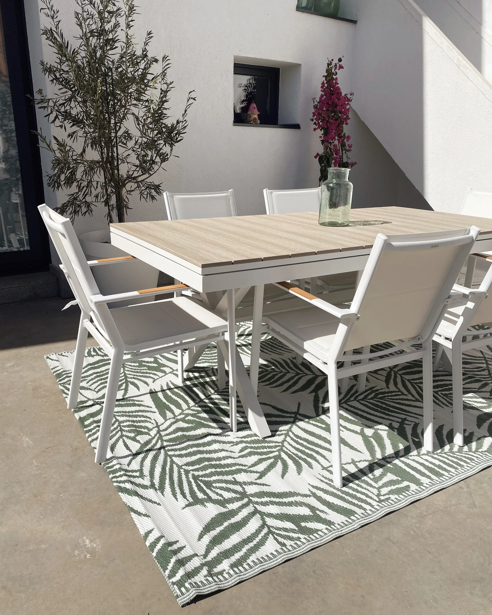Uitschuifbare tuintafel FANES 184/242 cm 90 cm Metaal Wit