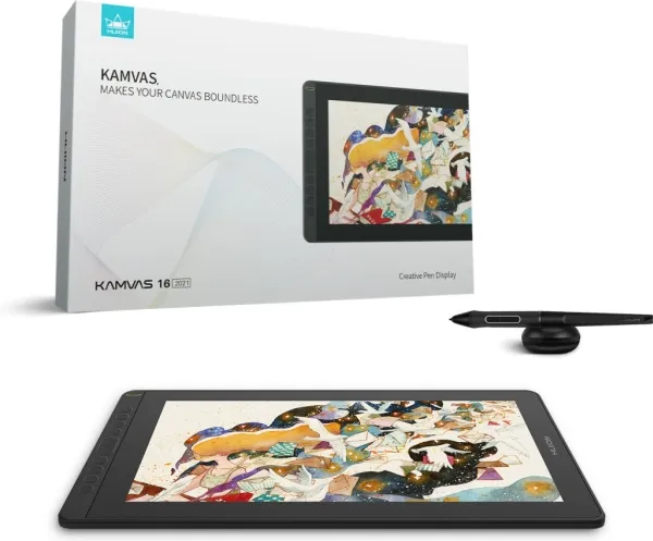 Huion Kamvas 16 FHD-skærm, sort
