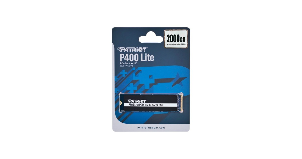PatriotP400 Lite 2 TB SSD  (Zwart/wit, PCIe 4.0 x4, NVMe 1.4, M.2 2280)