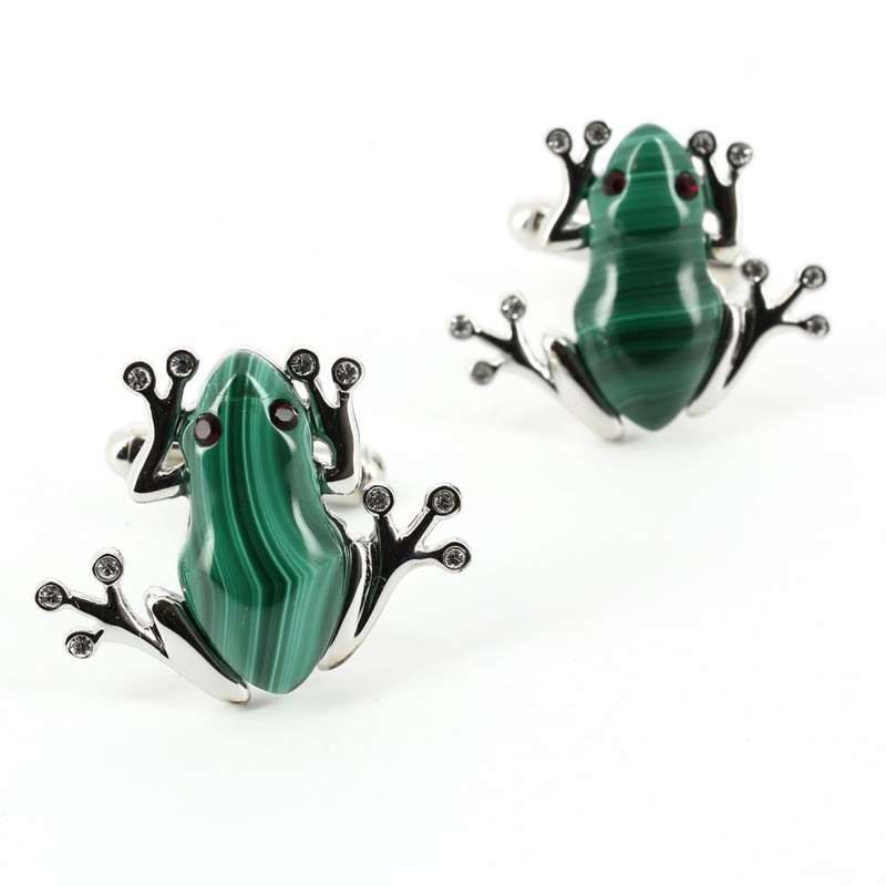 Boutons de manchette, Darwin frog, Malachite