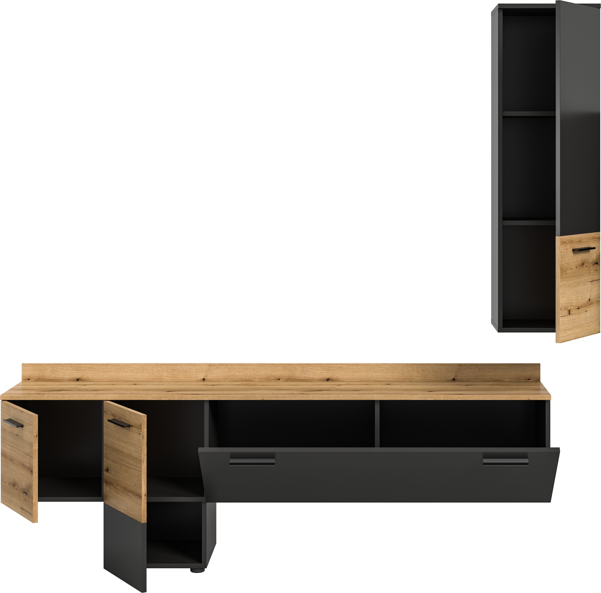 INOSIGN Wohnwand »Laport, Breite 195cm, inkl. 1 Lowboard mit indirekter Beleuchtung &« 2 Stk. tlg.