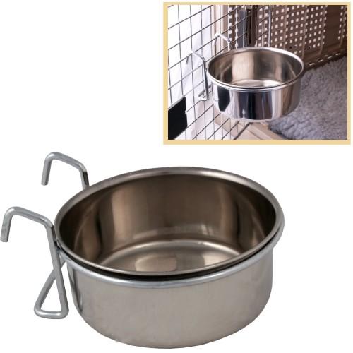 Comedouro e bebedouro para gaiolas COM SUPORTE PARA GAIOLA 300 ML.