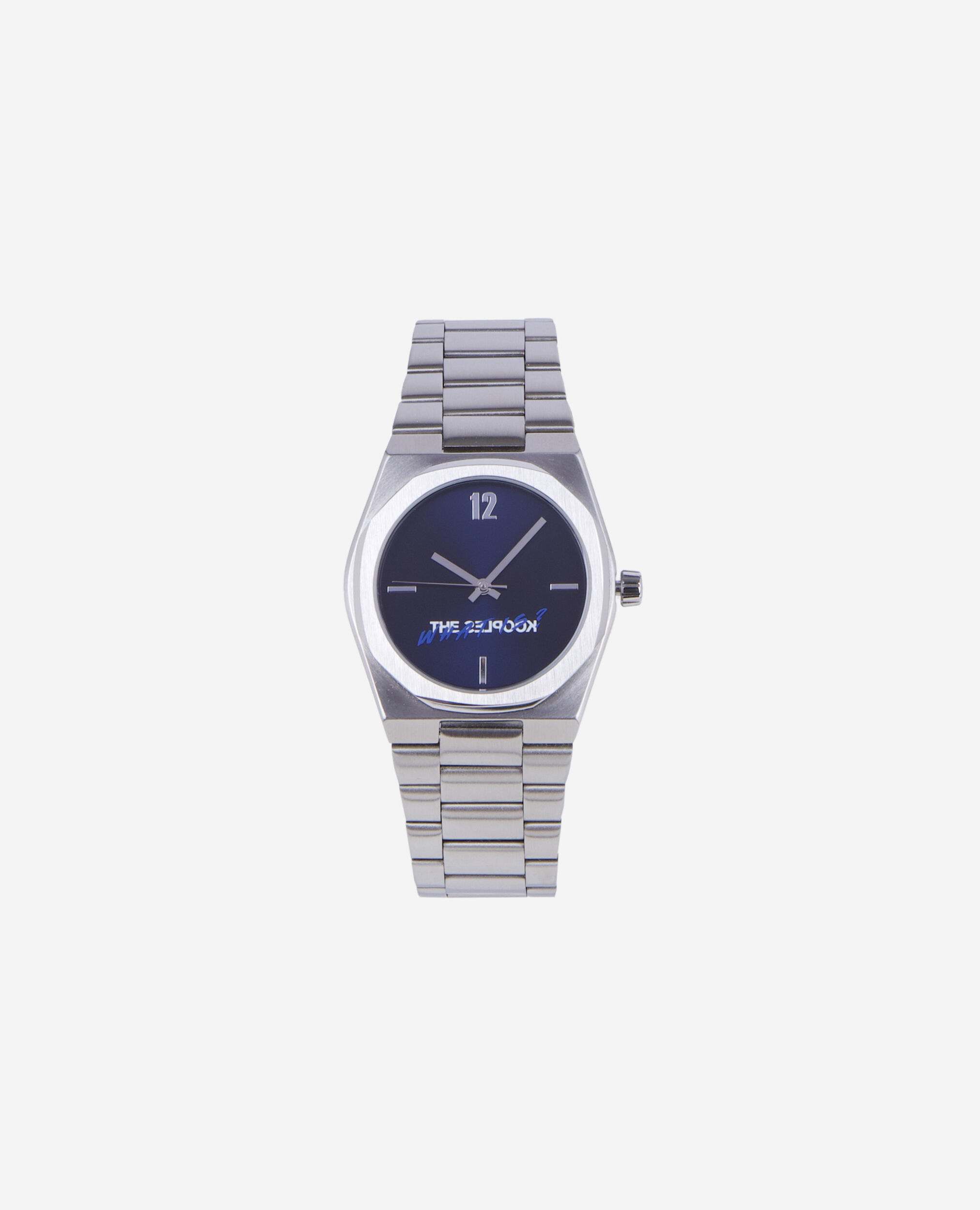 Montre What is argentée cadran bleu