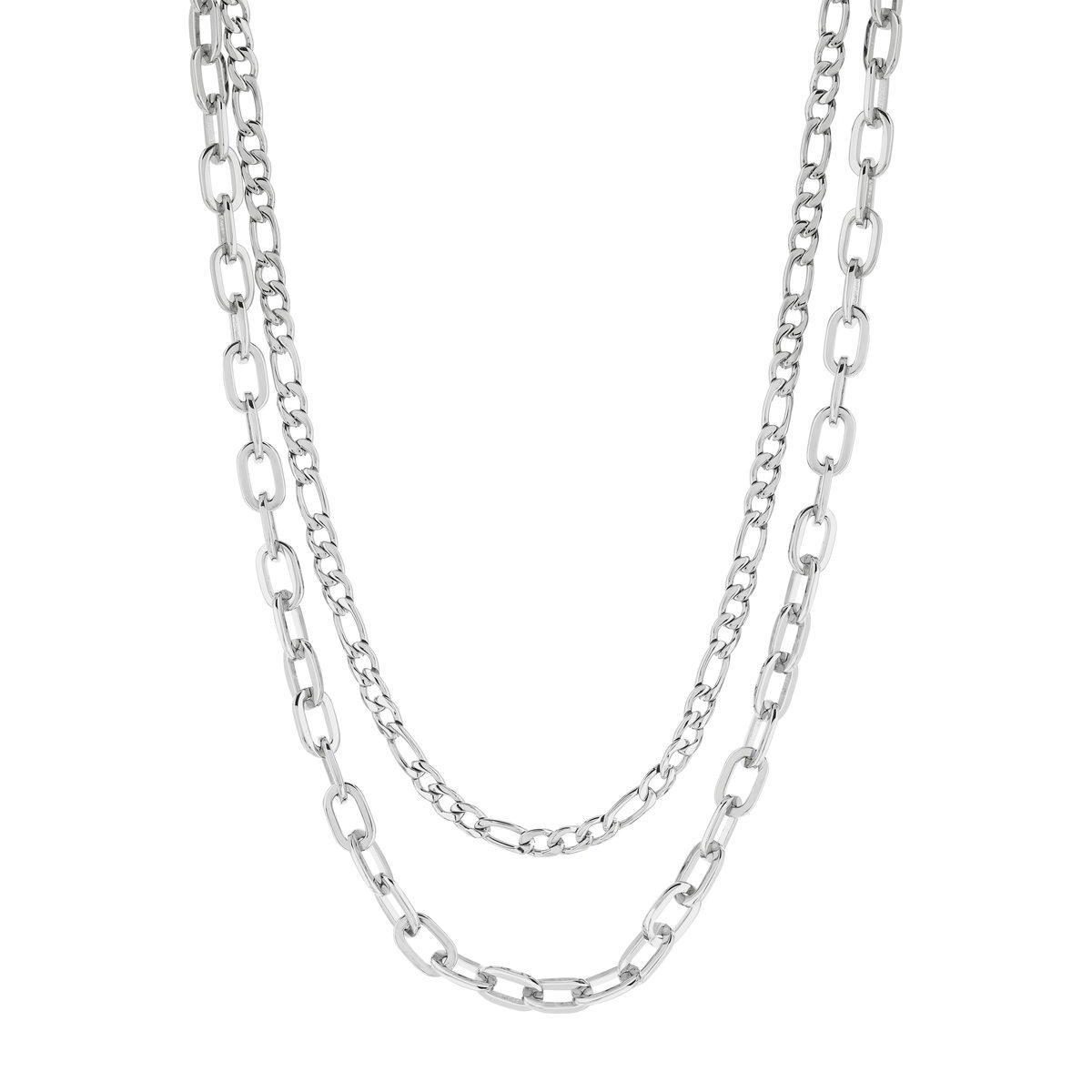 Collier acier maille cheval et fantaisie 44,5 cm