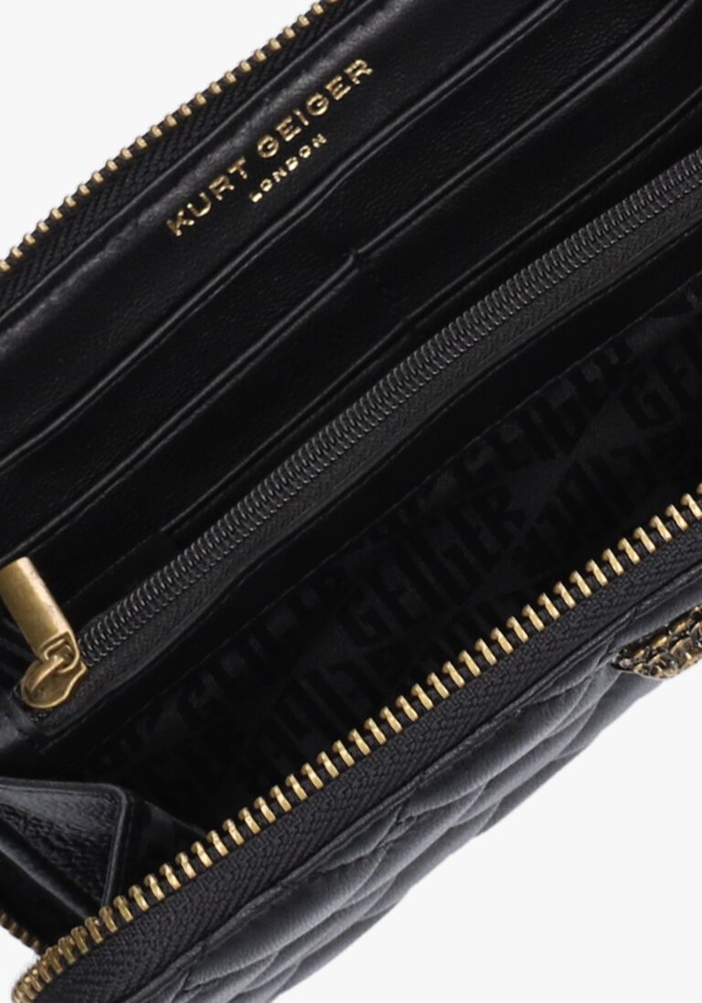 KURT GEIGER LONDON zwarte kurt geiger london portemonnee zip around wallet eagle