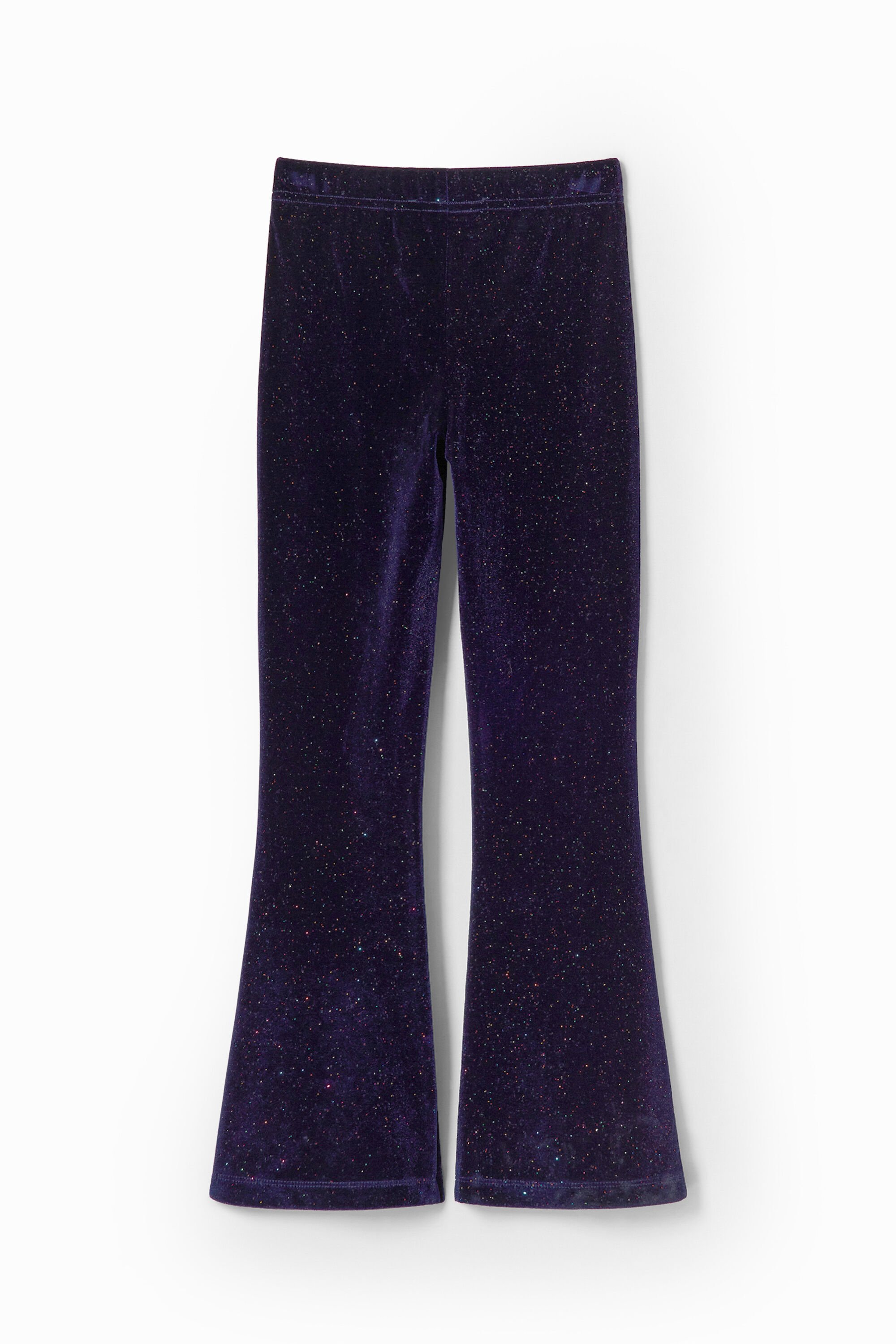 leggings flare de veludo brilhante