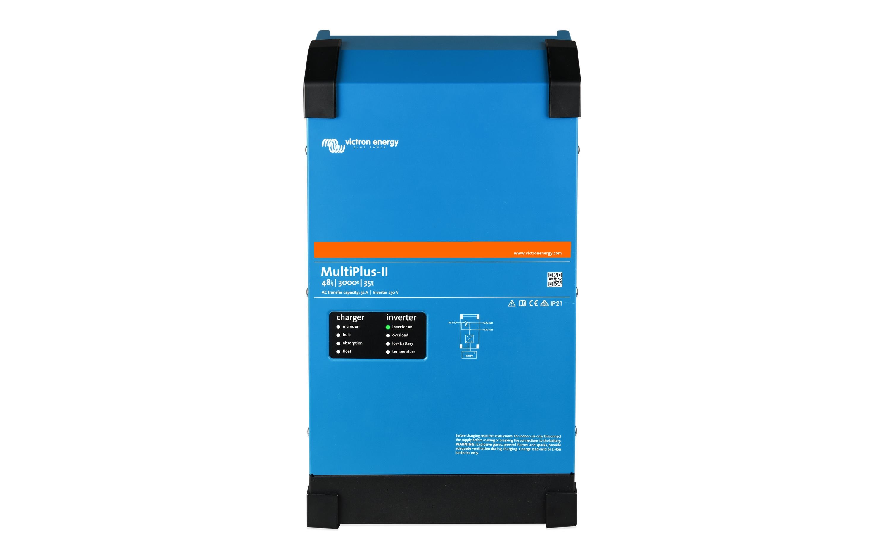 Multiplus II Wechselrichter/Ladegerät 48 V 3000 VA<br>Kombination aus Wechselrichter, Ladegerät und Transferschalter