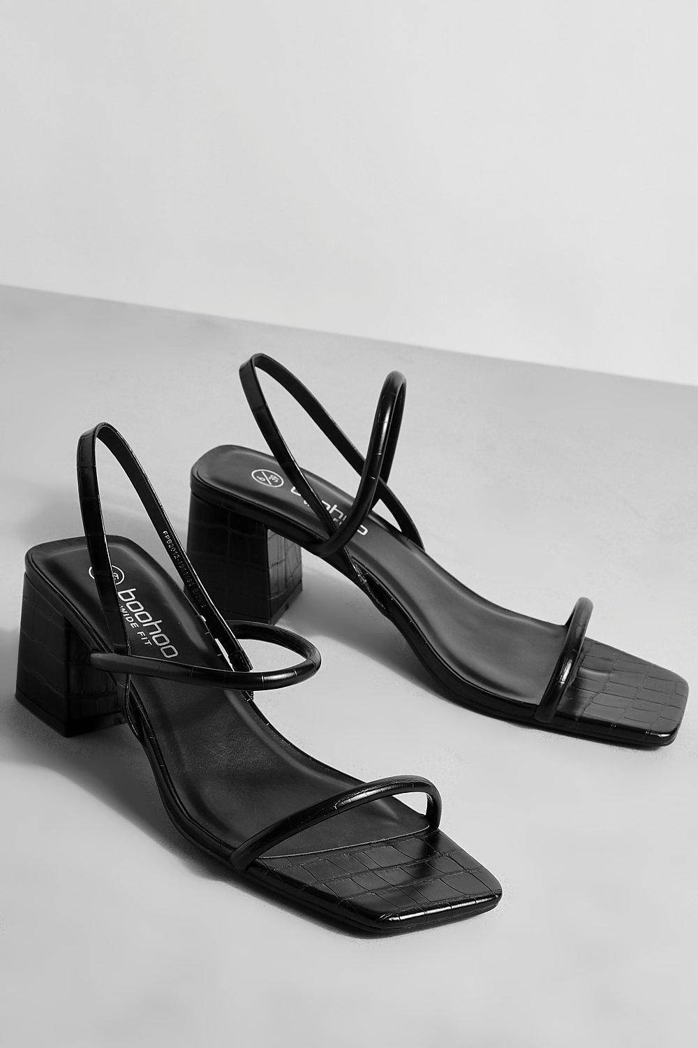 boohoo Talons slingback à coupe large et talon bloc bas