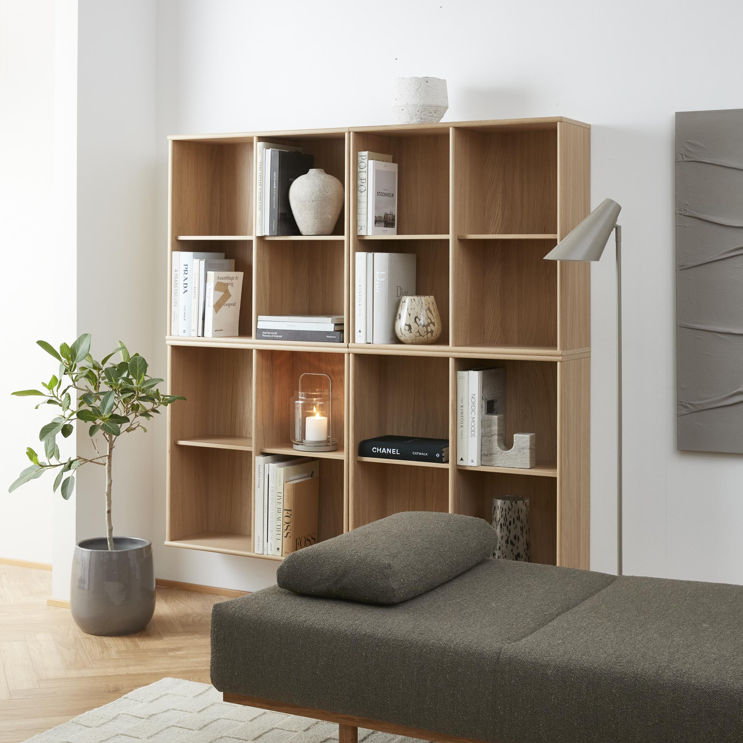Mistral classic Reol med 4 moduler med 4 rum hver i egefinér