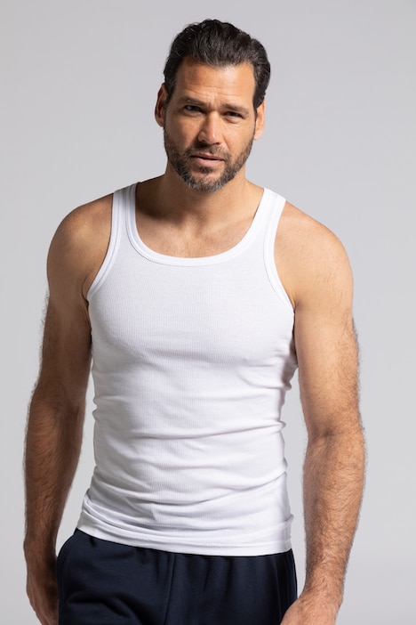 Tank Top, Rippe, ärmellos, bis 8XL