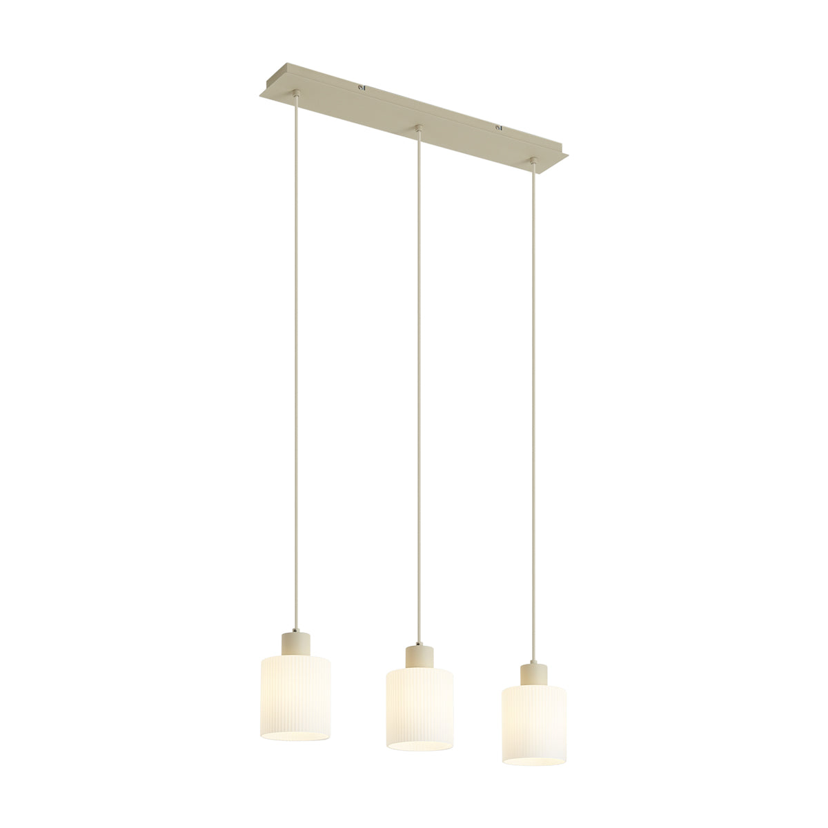 QAZQA Scandinavische hanglamp beige met wit glas 3-lichts - Wisp