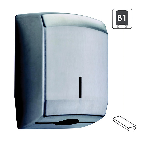 Distributeur essuie-mains - 600 feuilles - clara - inox brossé aisi 304 (18/10)