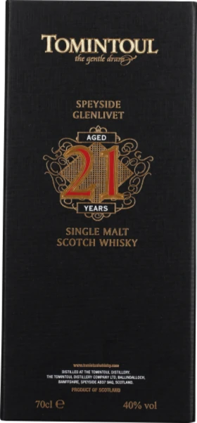 TOMINTOUL 21 YEARS SINGLE MALT 70CL