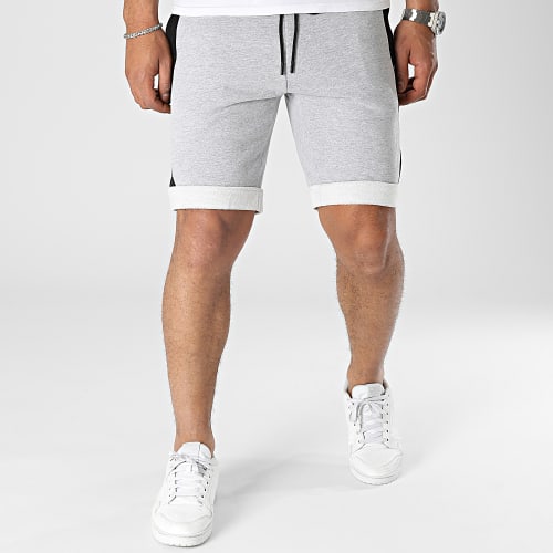 Short Jogging A Bandes Vunkan Gris Chiné