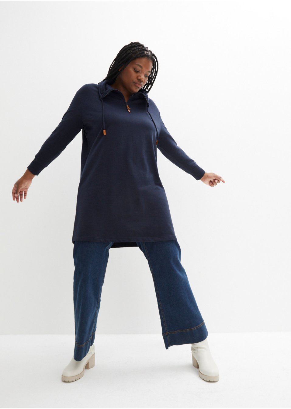 Robe sweat avec imprimé dos