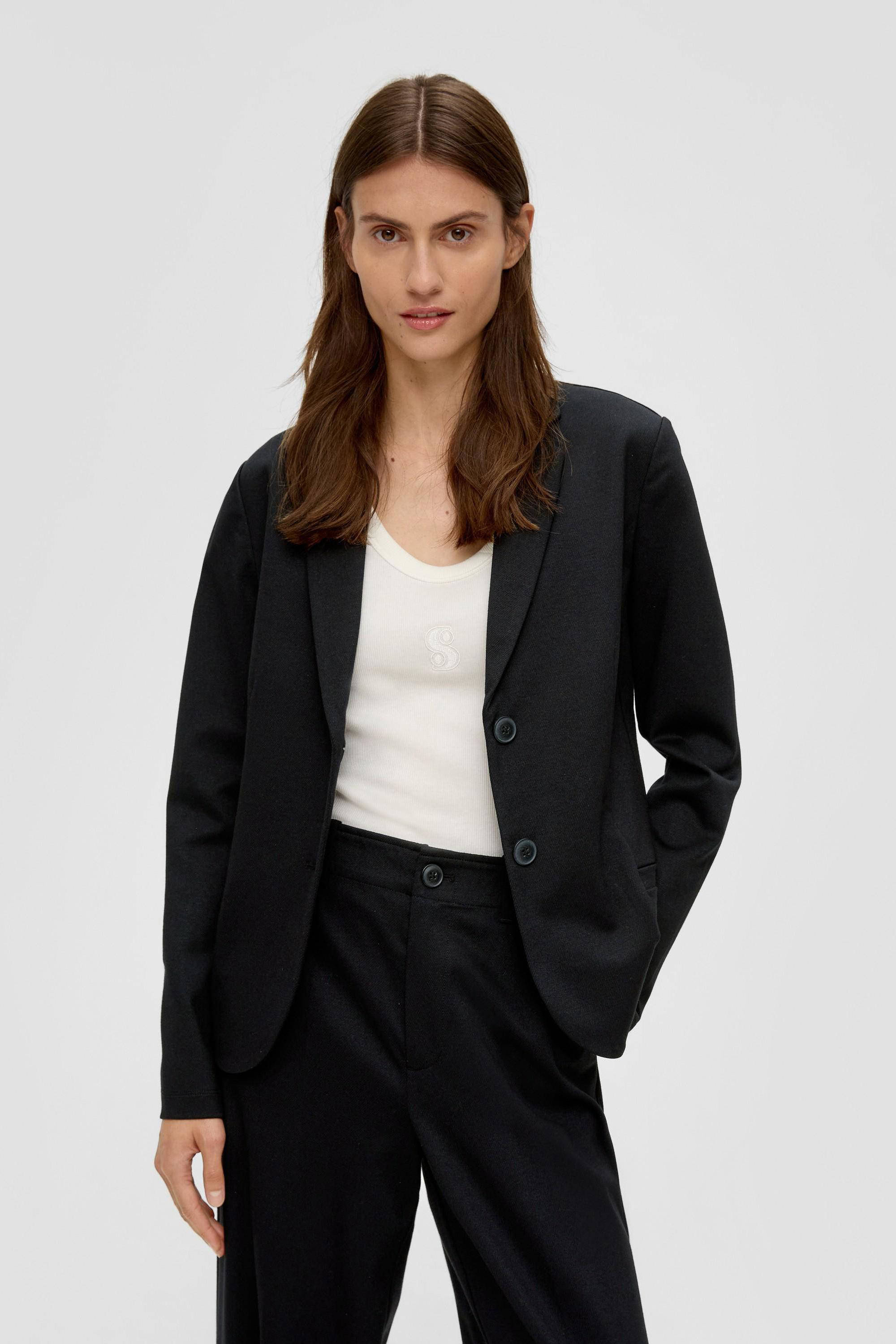 s.Oliver getailleerde blazer zwart