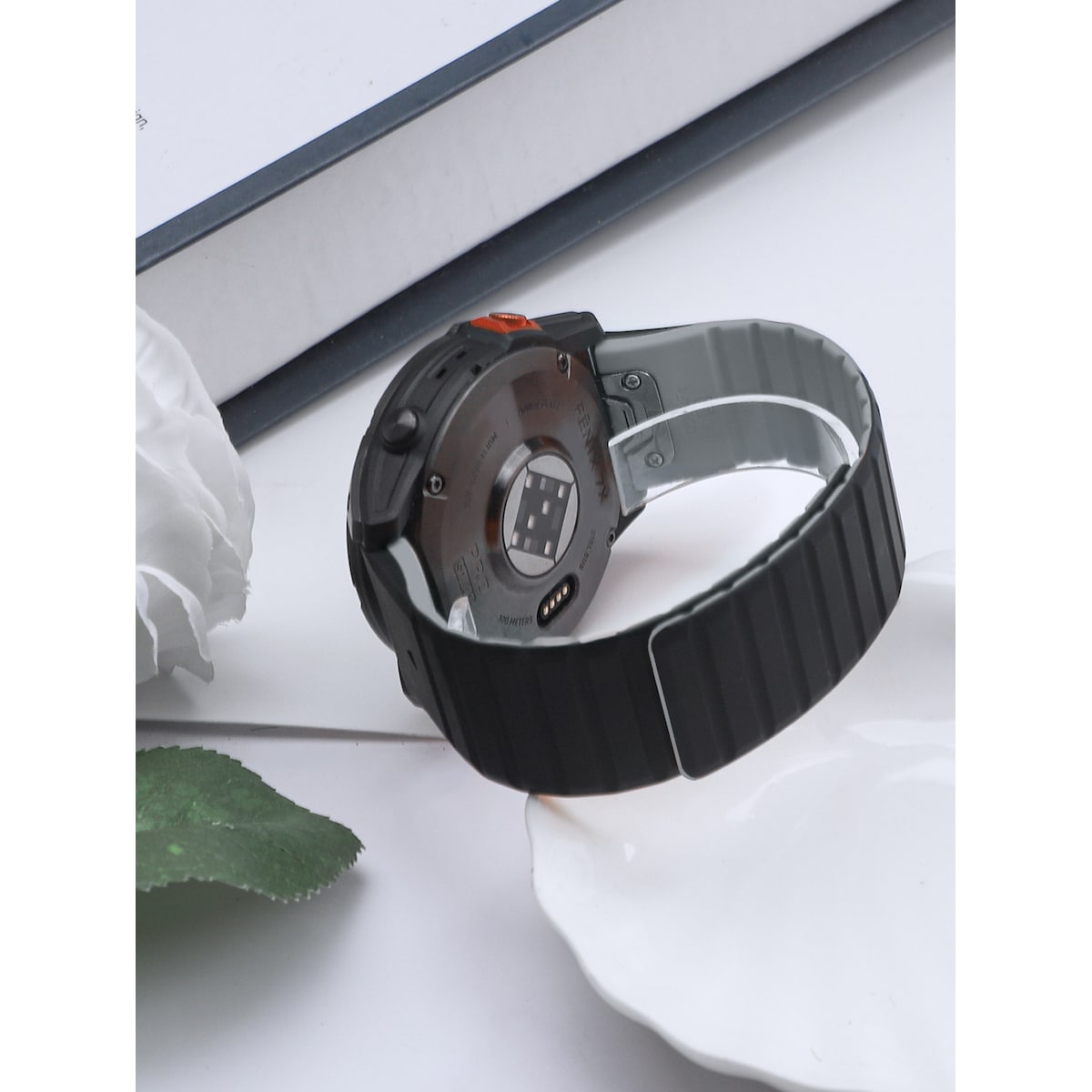 Magnetisk silikonklokkerem for Garmin 22 mm klokkerem Sort