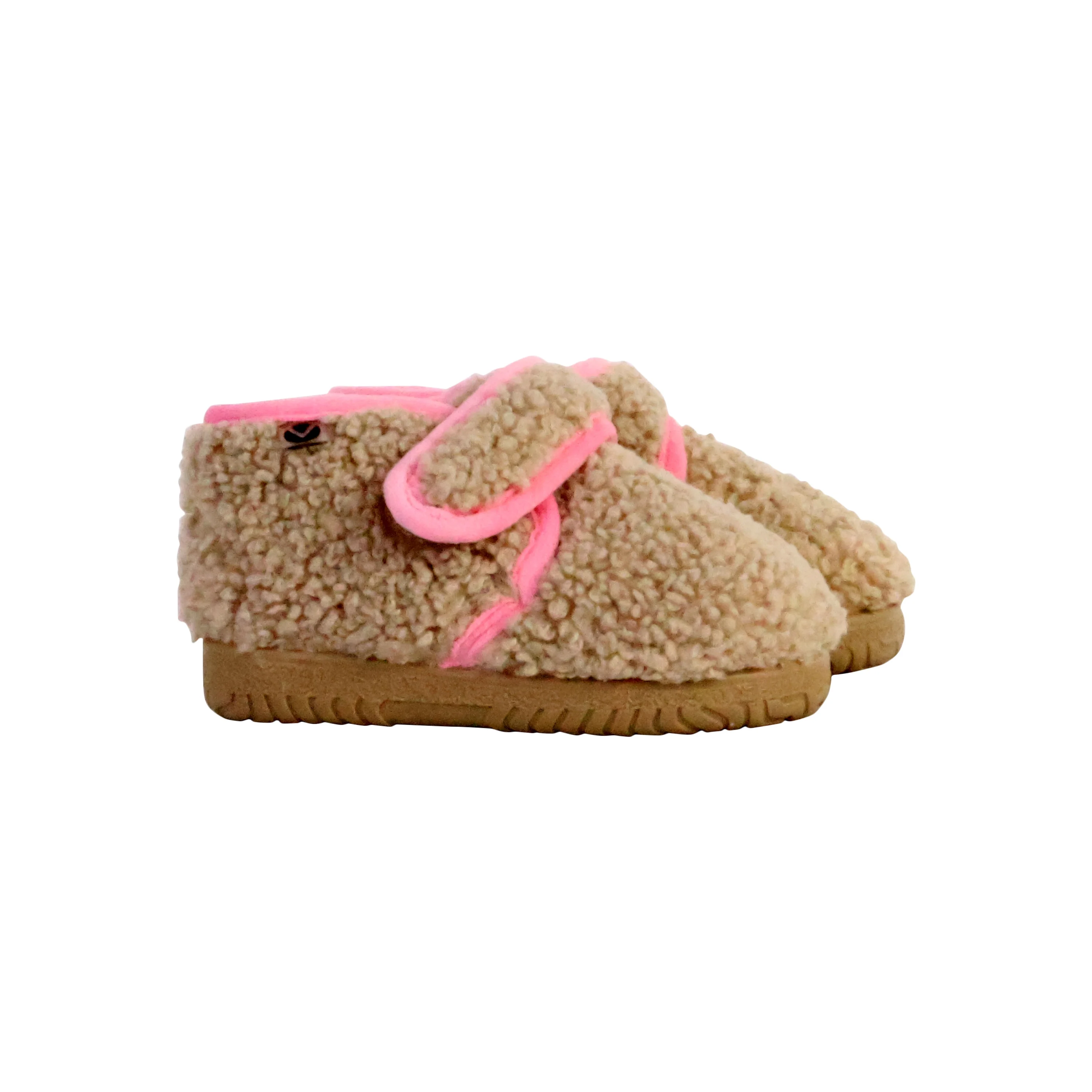 Chausson à scratch enfant | Beige
