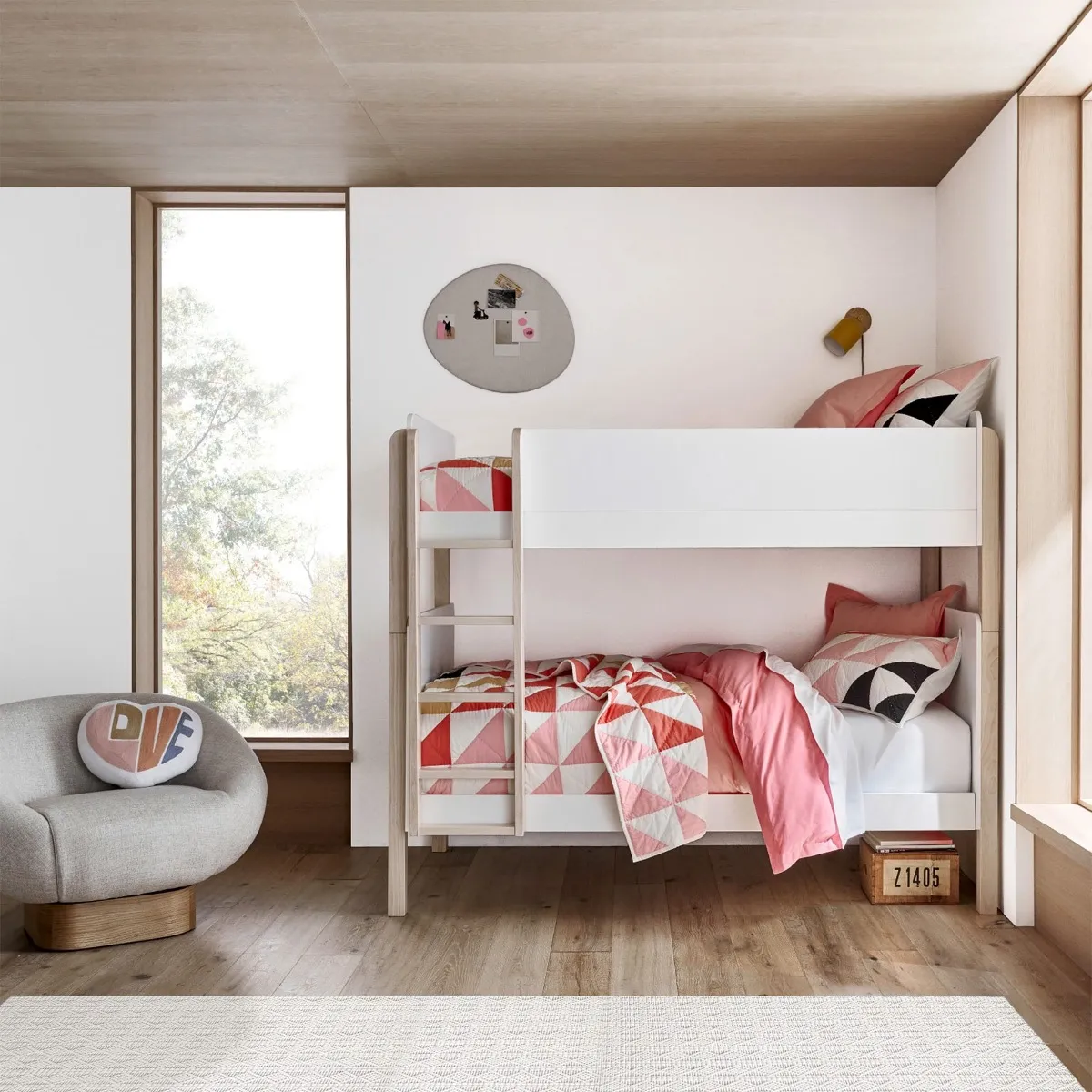 Babyletto Lit Superposé Tiptoe - Blanc  Naturel Lavé
