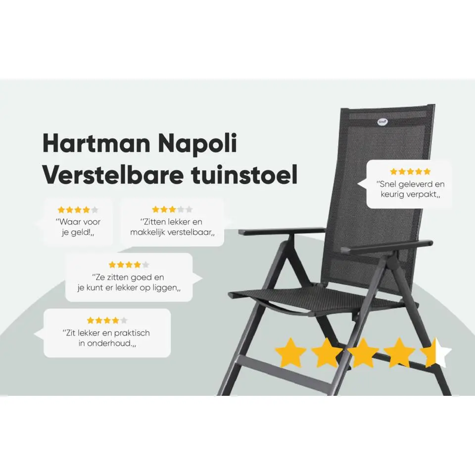 Set van 4 - Hartman Napoli verstelbare stoel