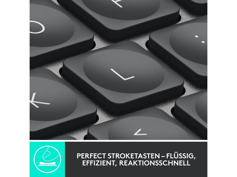 Logitech Tastatur Mx Keys for Business Komfortable Business-Tastatur mit «Logitech Flow»-Technologie und Logi Bolt Empfänger
