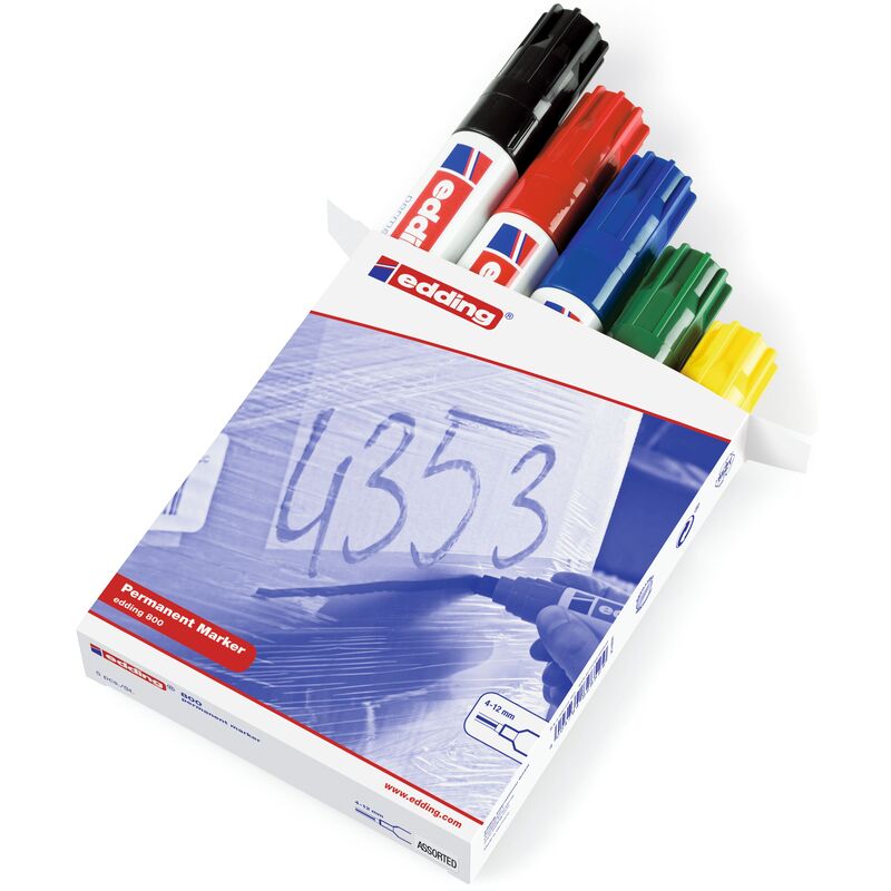 Edding Permanent Marker 800, 5 Stück, assortiert