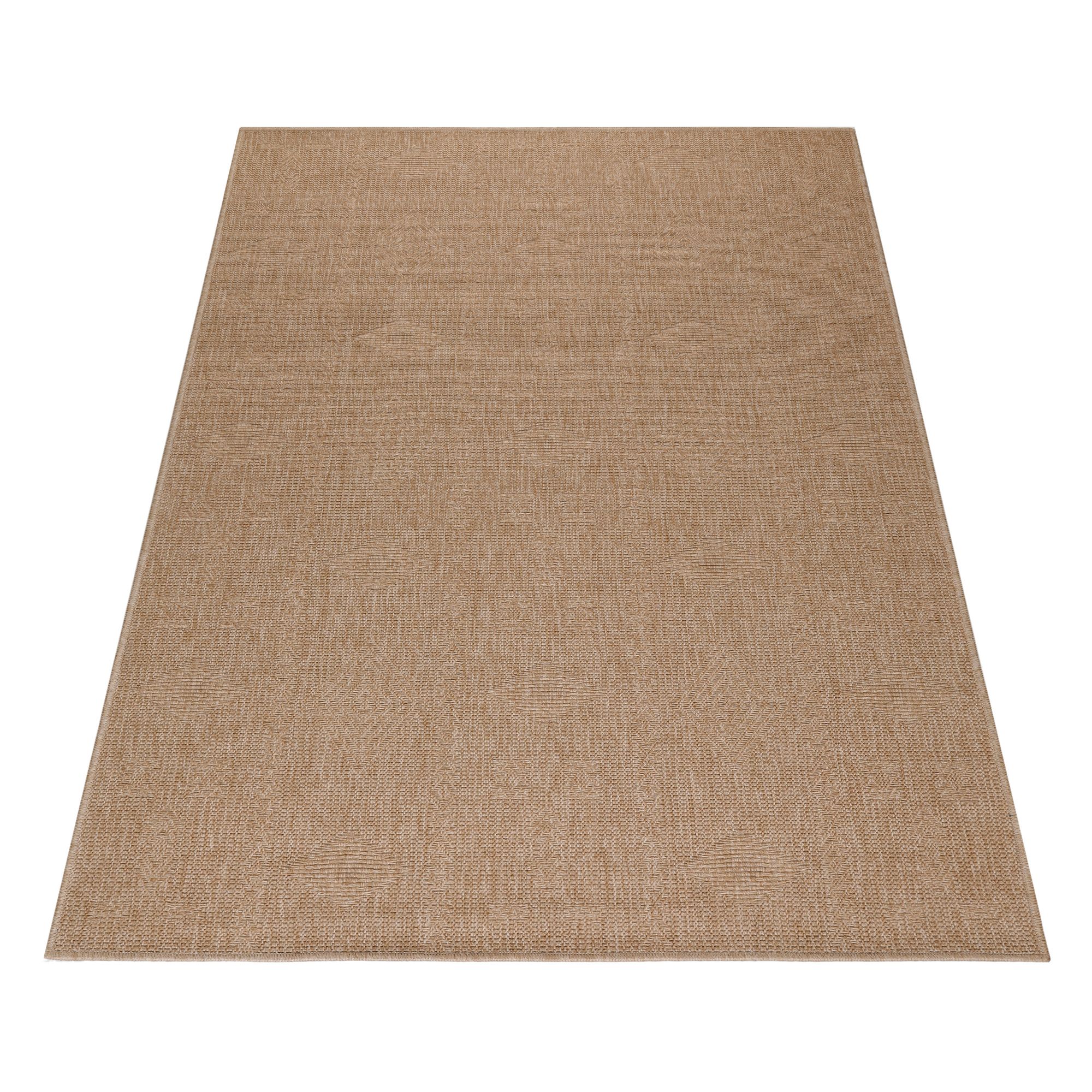 In & Outdoor Teppich Wetterfest Läufer Beige - Balkon Teppich Wasserfest