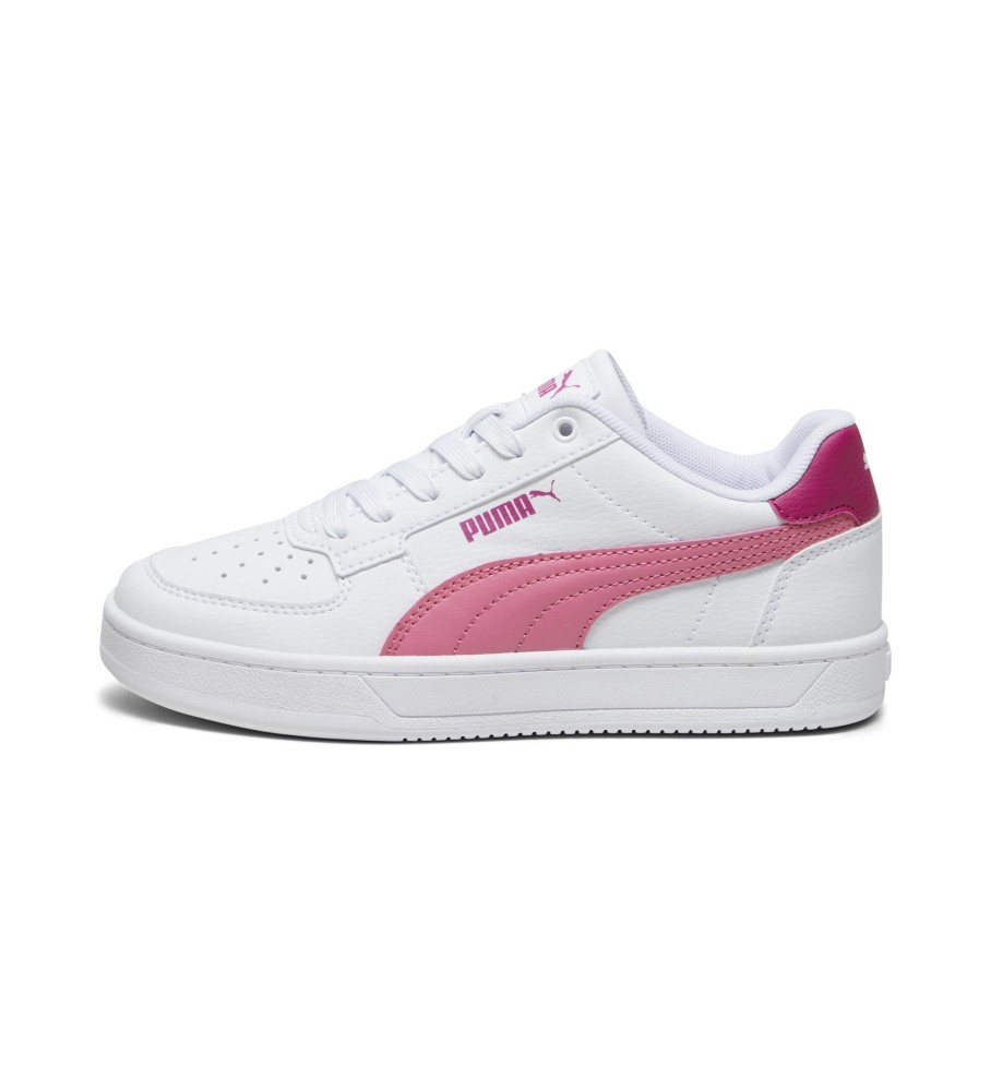 Tênis Puma Caven 2.0, branco e rosa.