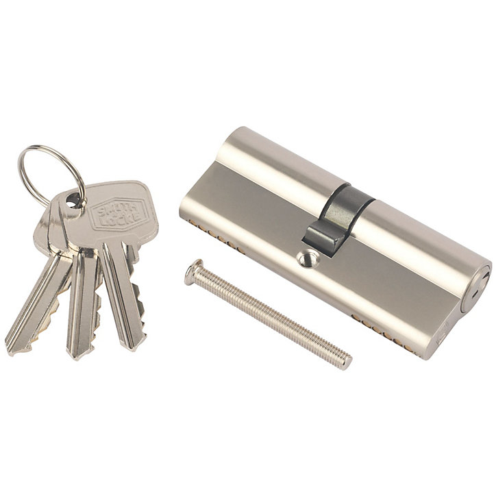 Cylindre laiton nickel satiné Smith & Locke 30 x 30 mm