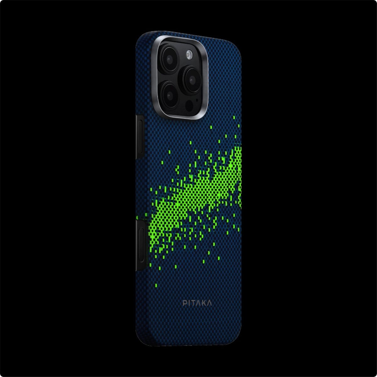 iPhone 16 Pro MagEZ Glow MagSafe Aramid Schutzhülle (KI1603PMYG) - Milky Way Galaxie (Grün / Blau)