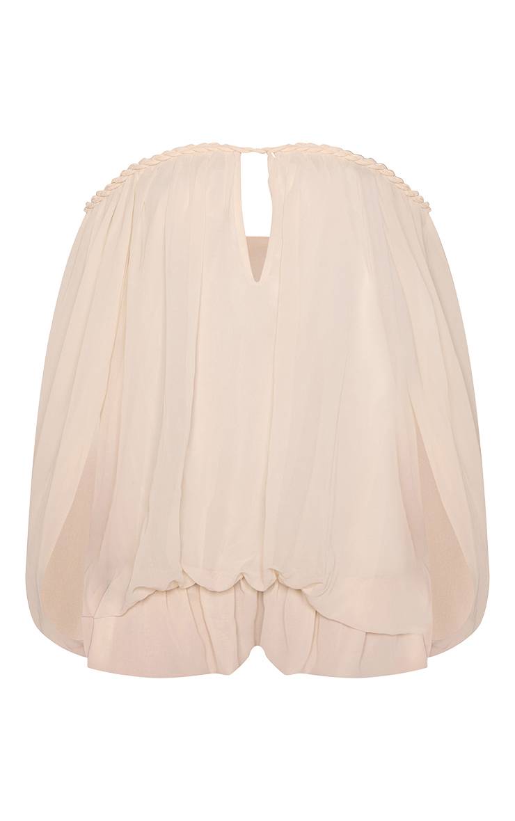 Crème Robe Mini Fluide Bardot En Mousseline Avec Détail Torsadé